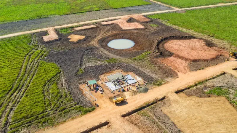 Vista aérea de las obras
