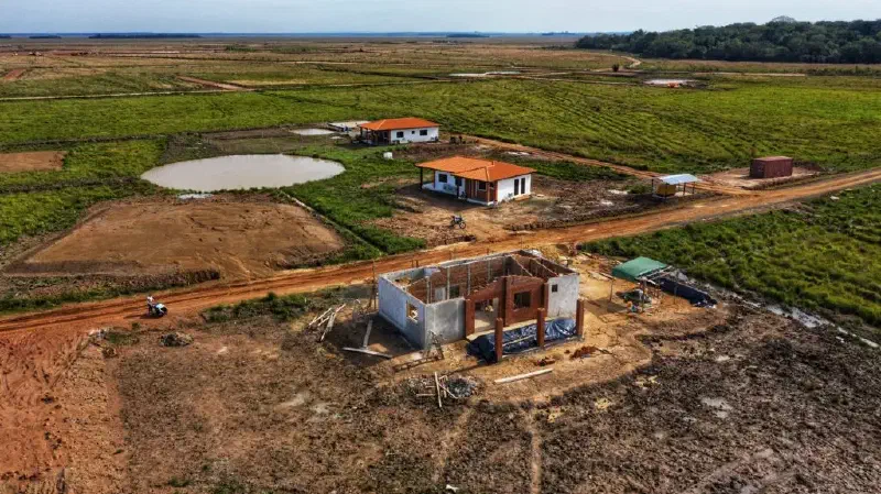 Vista aerea sitio de construccion